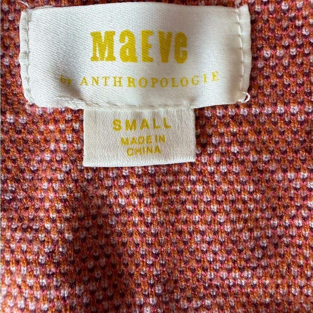 Maeve by Anthropologie Jacquard Sweater Vest Honey size small - Picture 14 of 16